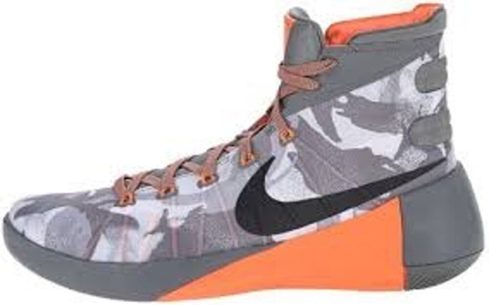 NIKE Men's HYPERDUNK Sneakers 749567-001 CAMO Gray & Orange Size 13.5